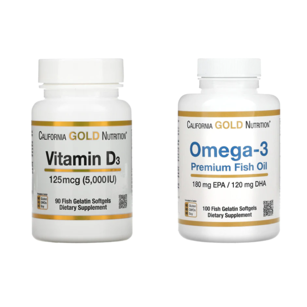 Pack (Vitamine D3, 125 µG + Omega-3 1000 MG) California Gold Nutrition