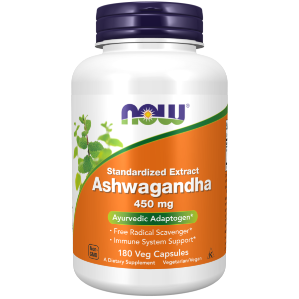 NOW Foods, Standardized Extract Ashwagandha, 450 mg, 180 Veg Capsules