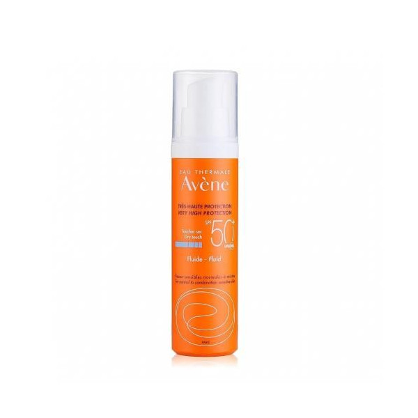 Avene Fluid Toucher Sec Spf 50+ Peaux Sensibles Normales À Mixte 50 Ml