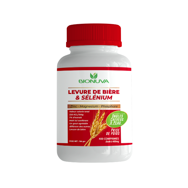 Levure DE BIÈRE + SÉLÉNIUM + ZINC + MAGNÉSIUM + PHOSPHORE - 400 COMPRIMES