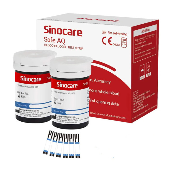 Sinocare Blood Glucose Test Strips with free lancets 50 PCS