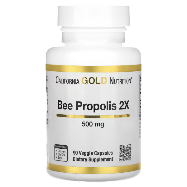 California Gold Nutrition - Bee Propolis 2X, Concentrated Extract 500mg, 90 capsules