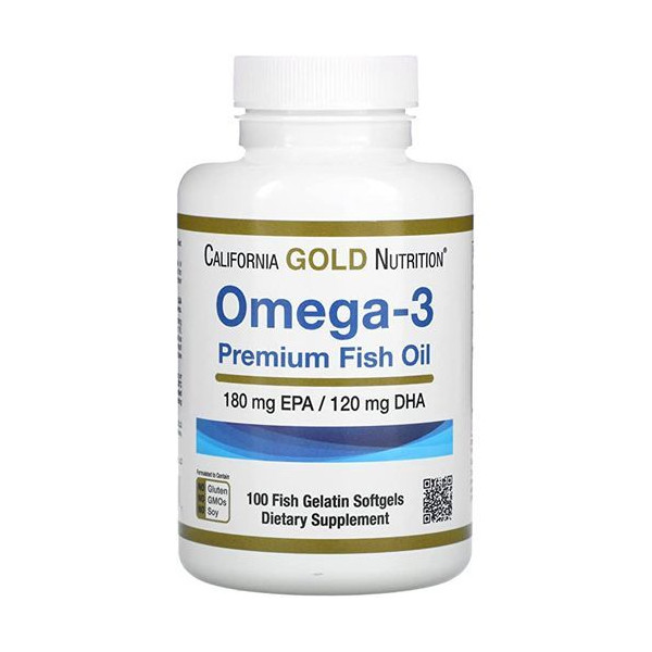 California Gold Nutrition - Omega-3 Premium 100 Comprimés